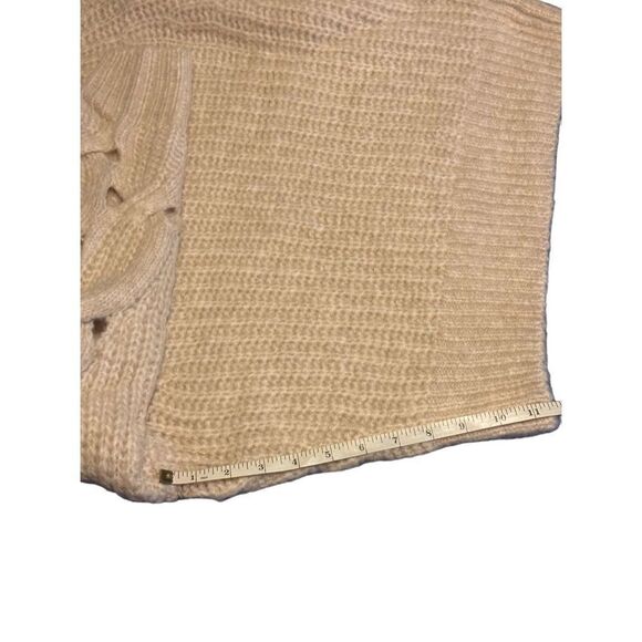 Express XSmall Open Cable Raglan Sleeve Sweater - beige - Picture 10 of 15